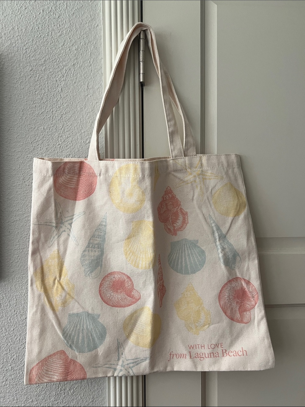 Gorjana tote bag seashell print Laguna Beach reusable tote
